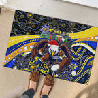 Merry Christmas AFL Eagles Rubber Doormat Aboriginal Santa Football Mascot