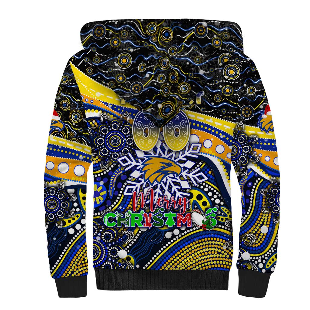Merry Christmas AFL Eagles Sherpa Hoodie Aboriginal Santa Football Mascot