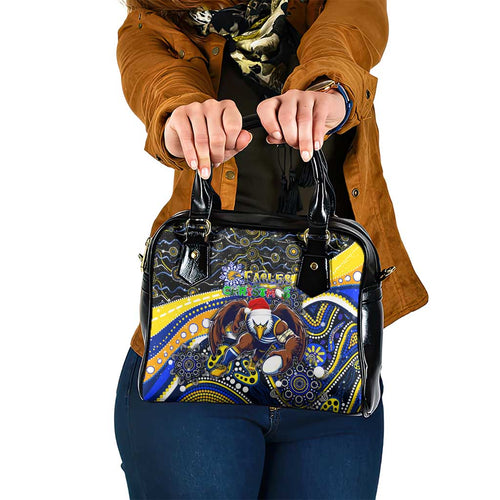 Merry Christmas AFL Eagles Shoulder Handbag Aboriginal Santa Football Mascot