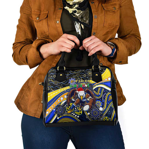 Merry Christmas AFL Eagles Shoulder Handbag Aboriginal Santa Football Mascot