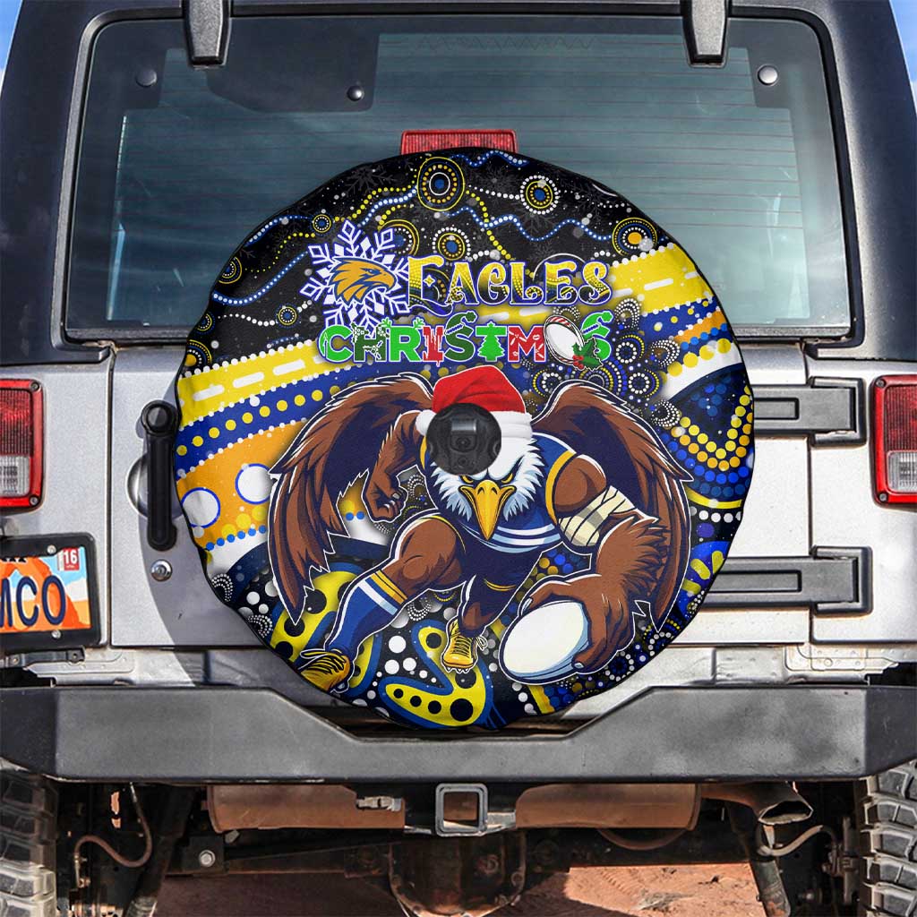 Merry Christmas AFL Eagles Spare Tire Cover Aboriginal Santa Football Mascot