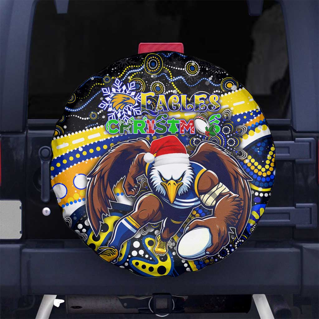 Merry Christmas AFL Eagles Spare Tire Cover Aboriginal Santa Football Mascot