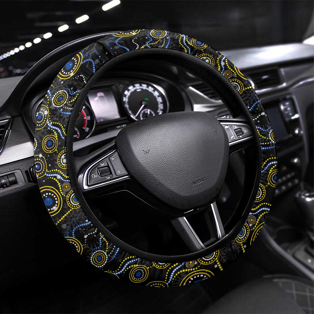 Merry Christmas AFL Eagles Steering Wheel Cover Aboriginal Santa Football Mascot