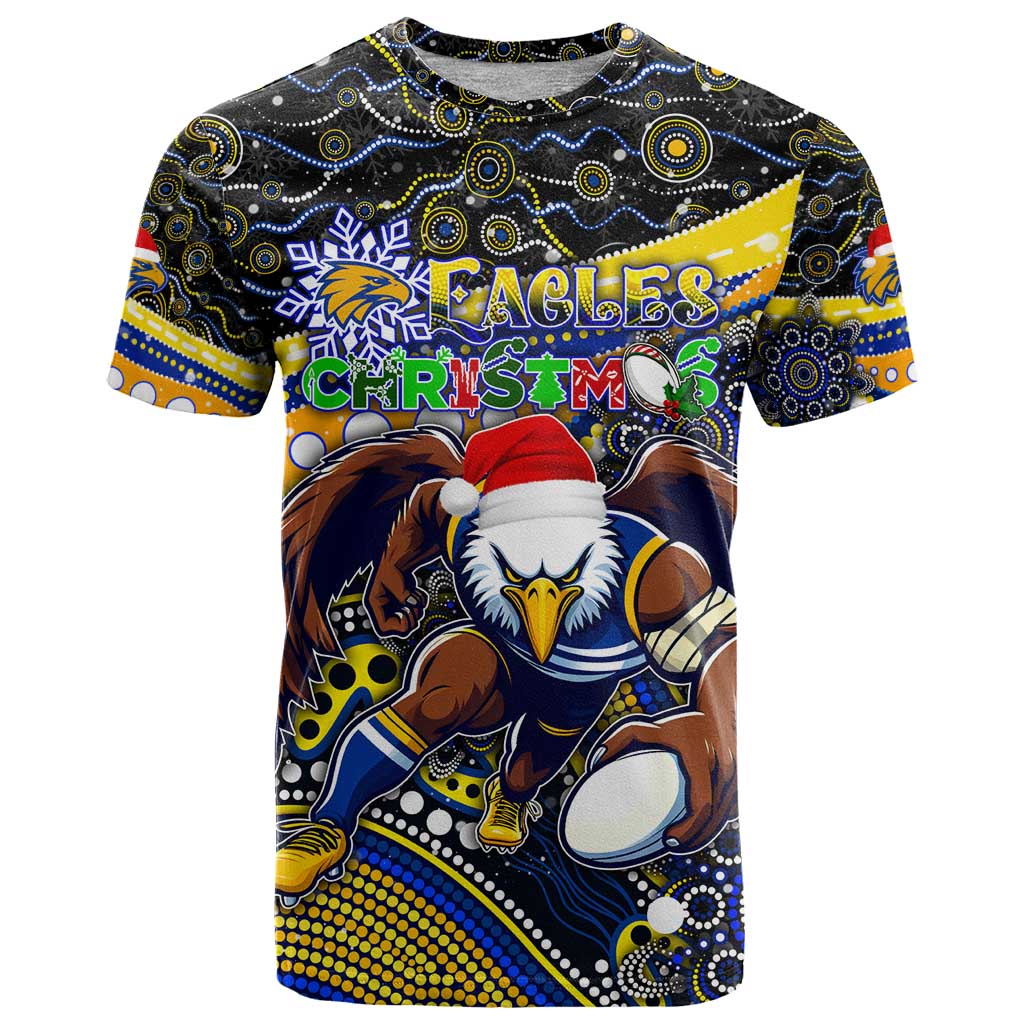 Merry Christmas AFL Eagles T Shirt Aboriginal Santa Football Mascot