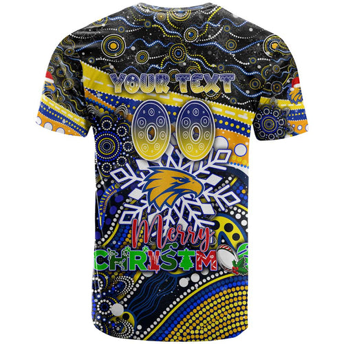 Merry Christmas AFL Eagles T Shirt Aboriginal Santa Football Mascot