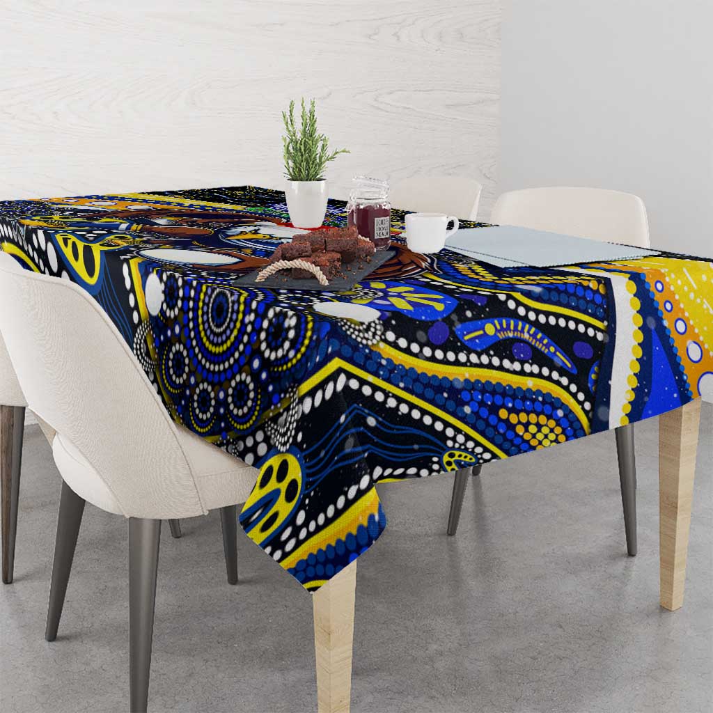 Merry Christmas AFL Eagles Tablecloth Aboriginal Santa Football Mascot