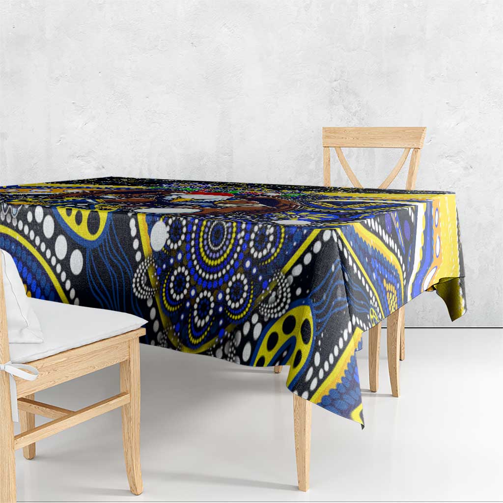 Merry Christmas AFL Eagles Tablecloth Aboriginal Santa Football Mascot
