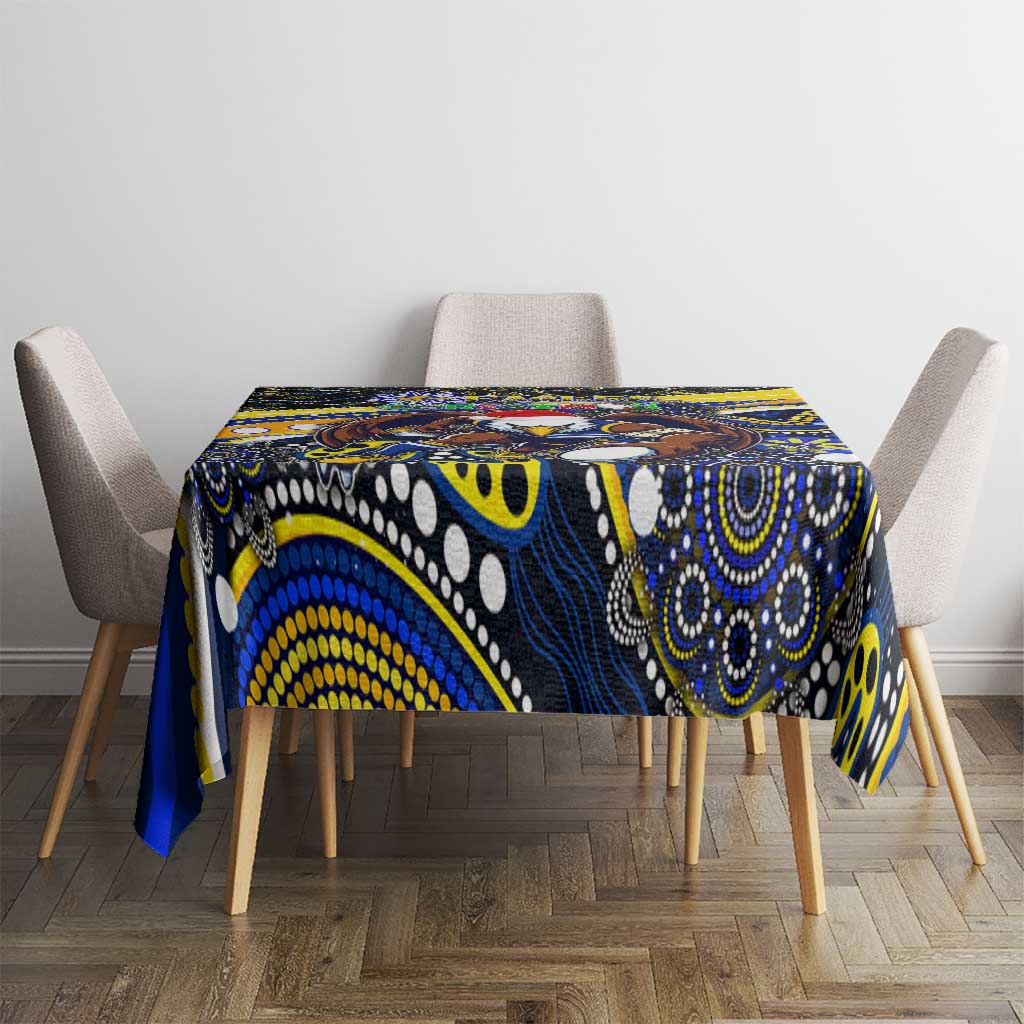 Merry Christmas AFL Eagles Tablecloth Aboriginal Santa Football Mascot