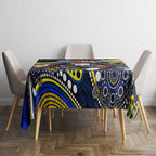 Merry Christmas AFL Eagles Tablecloth Aboriginal Santa Football Mascot