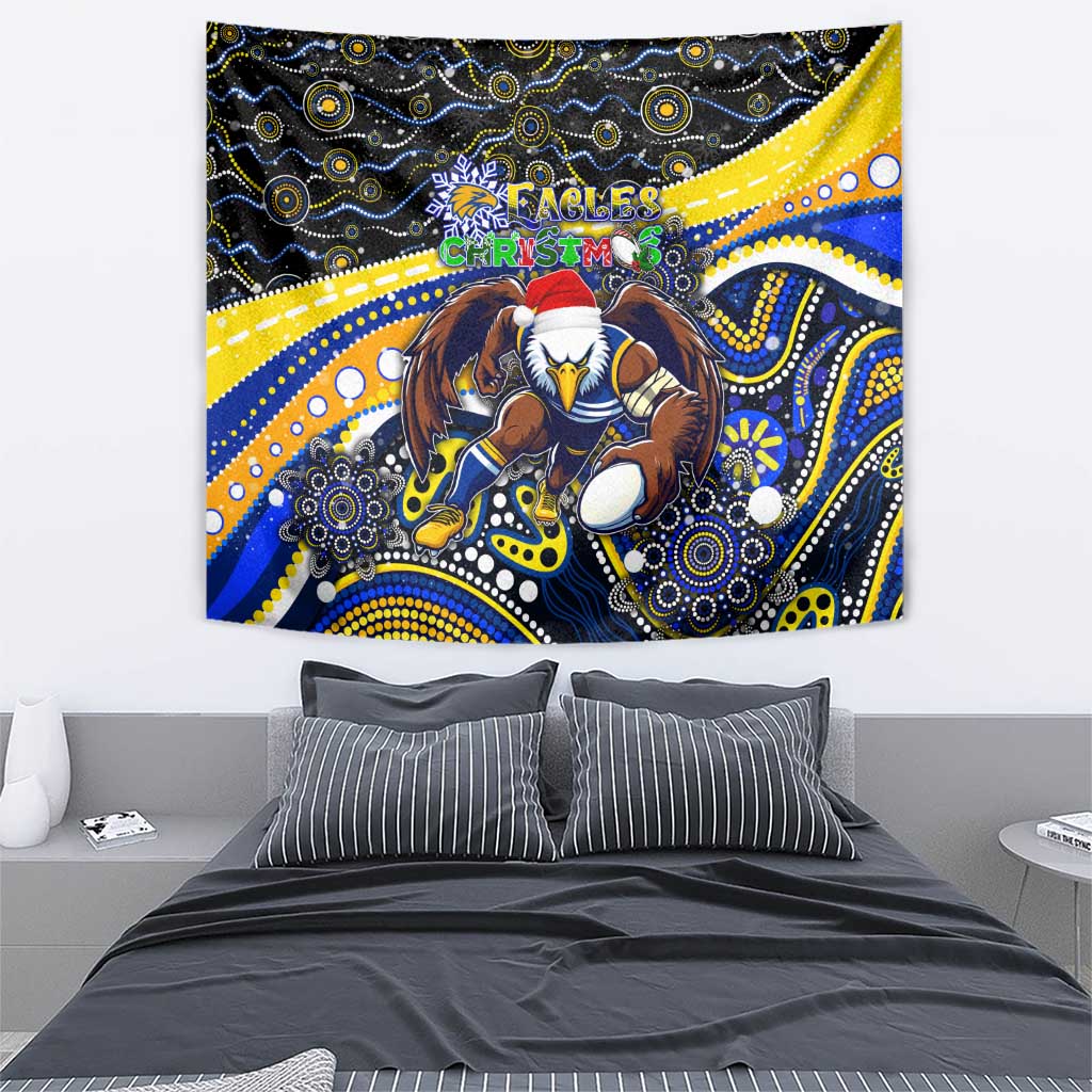Merry Christmas AFL Eagles Tapestry Aboriginal Santa Football Mascot