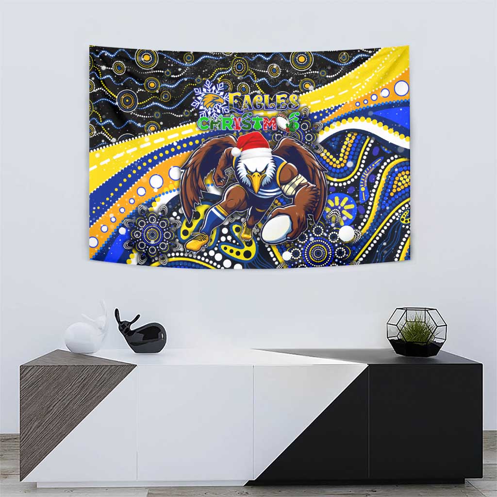 Merry Christmas AFL Eagles Tapestry Aboriginal Santa Football Mascot