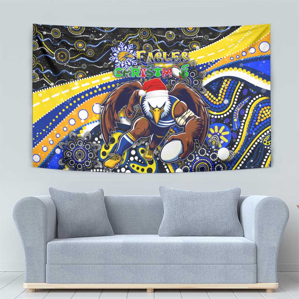 Merry Christmas AFL Eagles Tapestry Aboriginal Santa Football Mascot