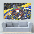 Merry Christmas AFL Eagles Tapestry Aboriginal Santa Football Mascot