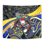Merry Christmas AFL Eagles Tapestry Aboriginal Santa Football Mascot