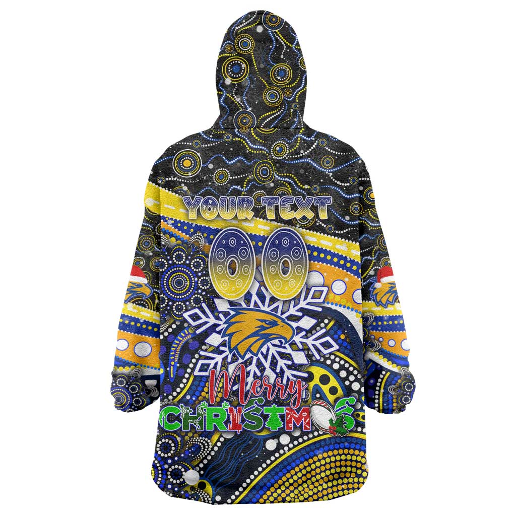 Merry Christmas AFL Eagles Wearable Blanket Hoodie Aboriginal Santa Football Mascot