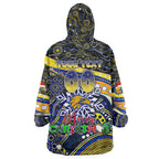 Merry Christmas AFL Eagles Wearable Blanket Hoodie Aboriginal Santa Football Mascot