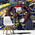 Merry Christmas AFL Eagles Window Curtain Aboriginal Santa Football Mascot