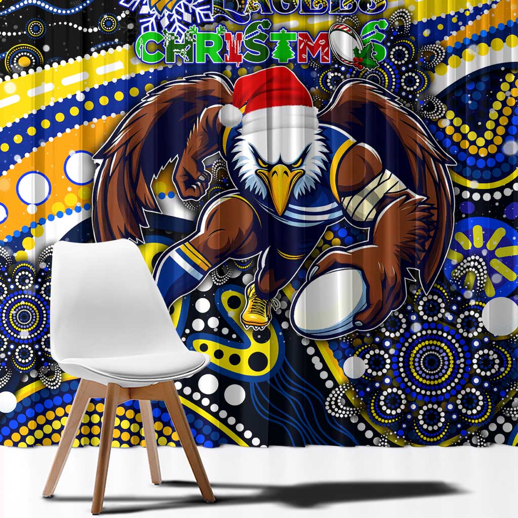 Merry Christmas AFL Eagles Window Curtain Aboriginal Santa Football Mascot