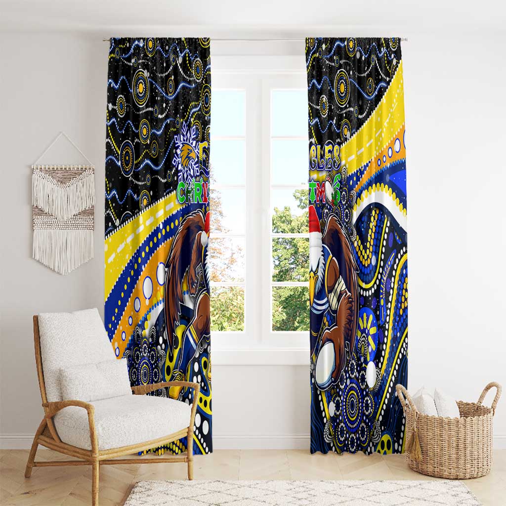 Merry Christmas AFL Eagles Window Curtain Aboriginal Santa Football Mascot