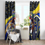 Merry Christmas AFL Eagles Window Curtain Aboriginal Santa Football Mascot