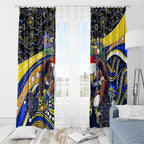 Merry Christmas AFL Eagles Window Curtain Aboriginal Santa Football Mascot
