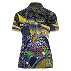 Merry Christmas AFL Eagles Women Polo Shirt Aboriginal Santa Football Mascot