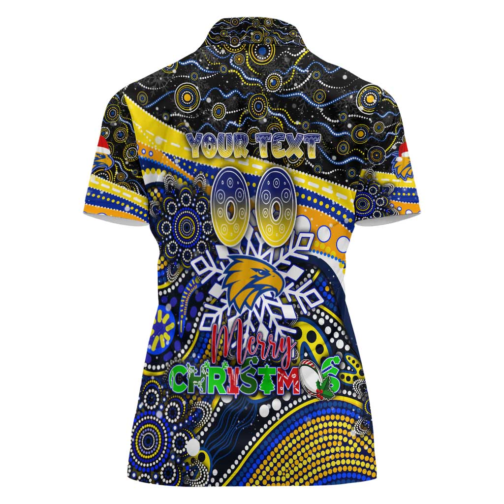 Merry Christmas AFL Eagles Women Polo Shirt Aboriginal Santa Football Mascot