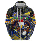 Merry Christmas AFL Eagles Zip Hoodie Aboriginal Santa Football Mascot