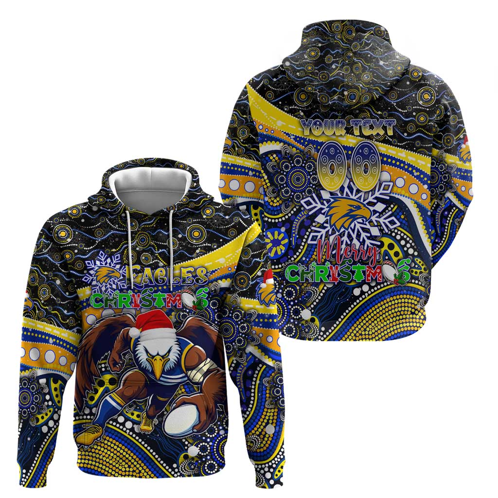 Merry Christmas AFL Eagles Zip Hoodie Aboriginal Santa Football Mascot