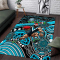 Merry Christmas AFL Power Area Rug Aboriginal Santa Football Mascot