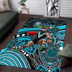 Merry Christmas AFL Power Area Rug Aboriginal Santa Football Mascot