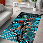 Merry Christmas AFL Power Area Rug Aboriginal Santa Football Mascot