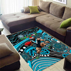 Merry Christmas AFL Power Area Rug Aboriginal Santa Football Mascot