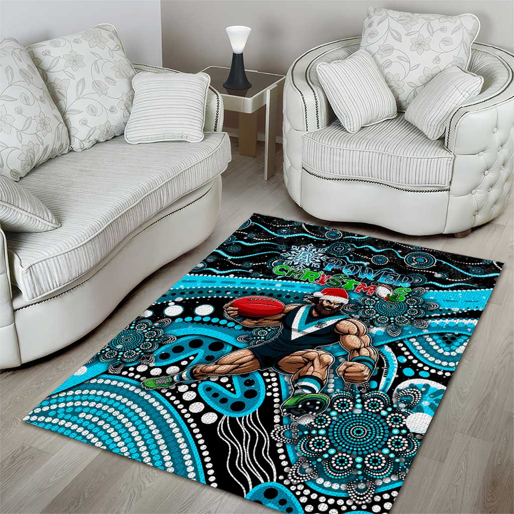 Merry Christmas AFL Power Area Rug Aboriginal Santa Football Mascot