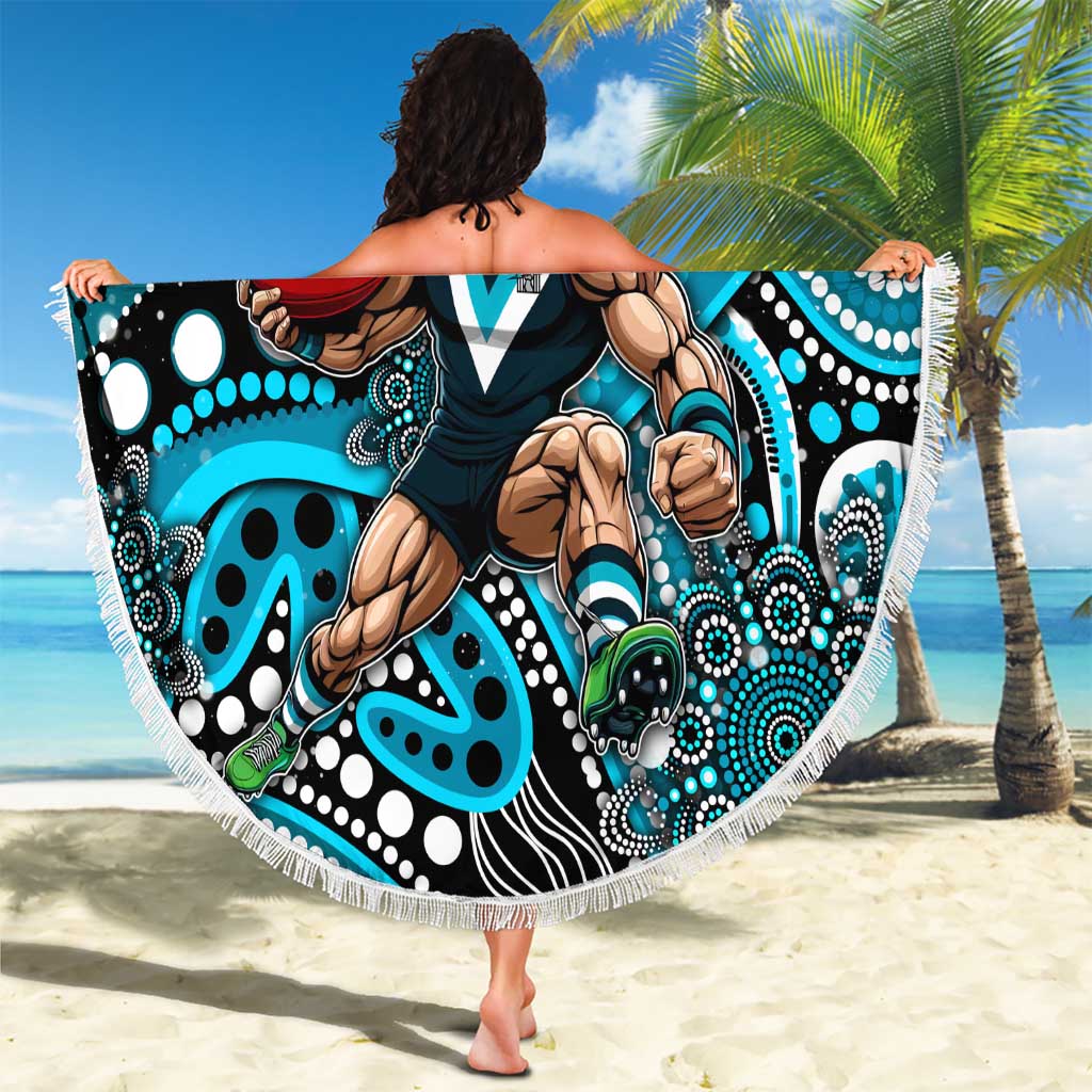 Merry Christmas AFL Power Beach Blanket Aboriginal Santa Football Mascot