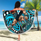 Merry Christmas AFL Power Beach Blanket Aboriginal Santa Football Mascot