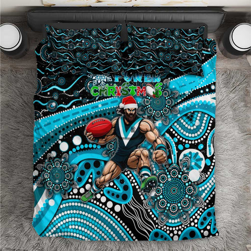 Merry Christmas AFL Power Bedding Set Aboriginal Santa Football Mascot