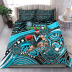 Merry Christmas AFL Power Bedding Set Aboriginal Santa Football Mascot