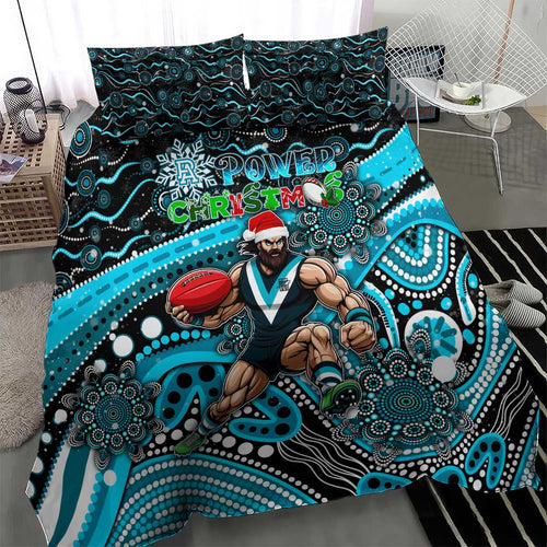 Merry Christmas AFL Power Bedding Set Aboriginal Santa Football Mascot
