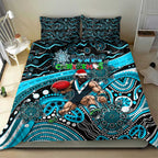 Merry Christmas AFL Power Bedding Set Aboriginal Santa Football Mascot