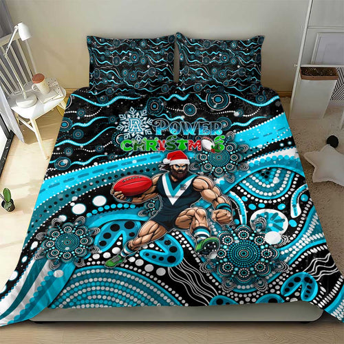 Merry Christmas AFL Power Bedding Set Aboriginal Santa Football Mascot