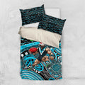 Merry Christmas AFL Power Bedding Set Aboriginal Santa Football Mascot