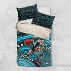 Merry Christmas AFL Power Bedding Set Aboriginal Santa Football Mascot