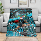 Merry Christmas AFL Power Blanket Aboriginal Santa Football Mascot