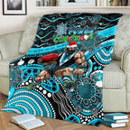 Merry Christmas AFL Power Blanket Aboriginal Santa Football Mascot