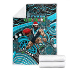 Merry Christmas AFL Power Blanket Aboriginal Santa Football Mascot