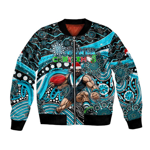 Merry Christmas AFL Power Bomber Jacket Aboriginal Santa Football Mascot