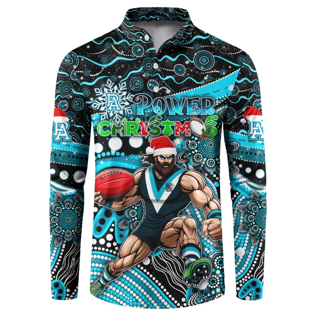Merry Christmas AFL Power Button Sweatshirt Aboriginal Santa Football Mascot