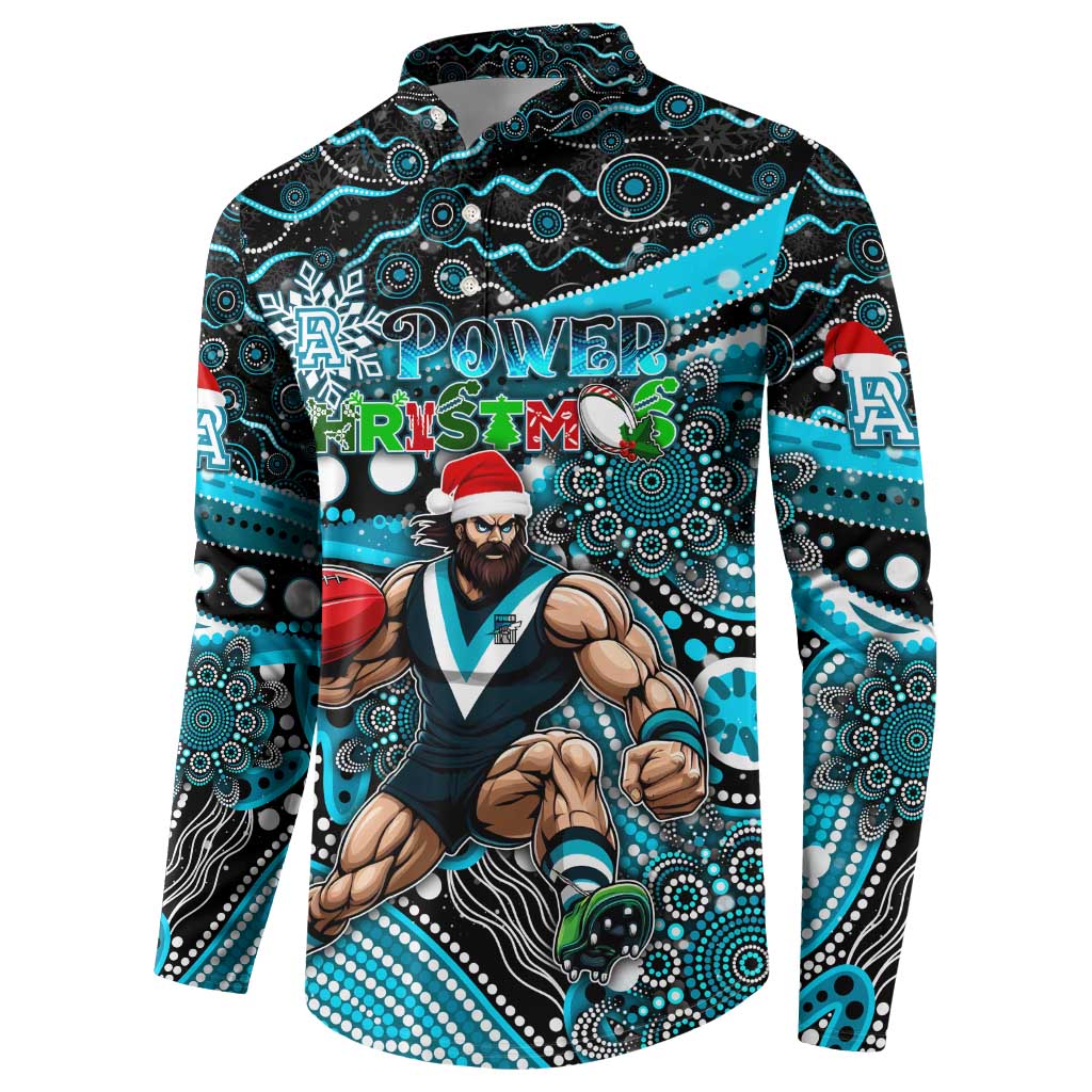 Merry Christmas AFL Power Button Sweatshirt Aboriginal Santa Football Mascot