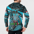 Merry Christmas AFL Power Button Sweatshirt Aboriginal Santa Football Mascot